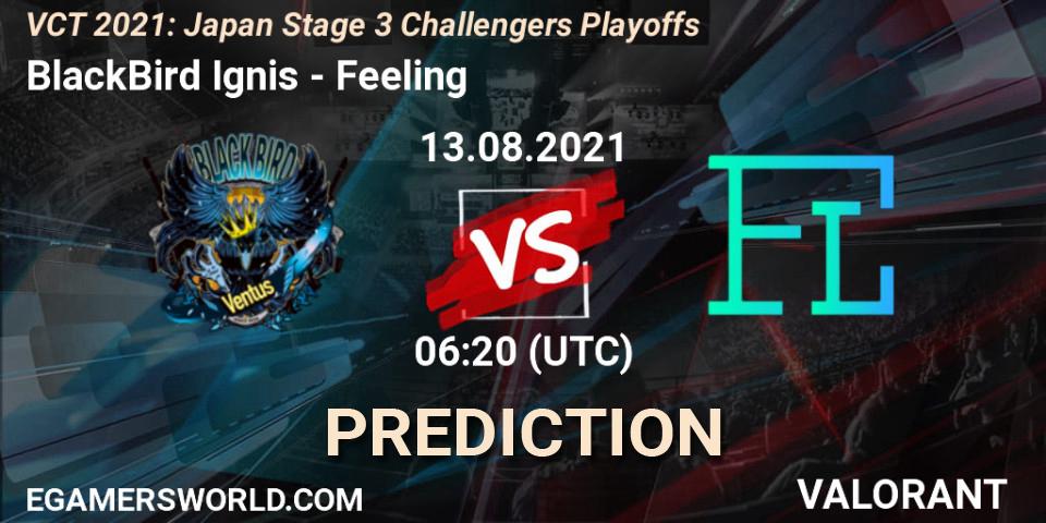 Prognoza BlackBird Ignis - Feeling. 13.08.2021 at 06:50, VALORANT, VCT 2021: Japan Stage 3 Challengers Playoffs