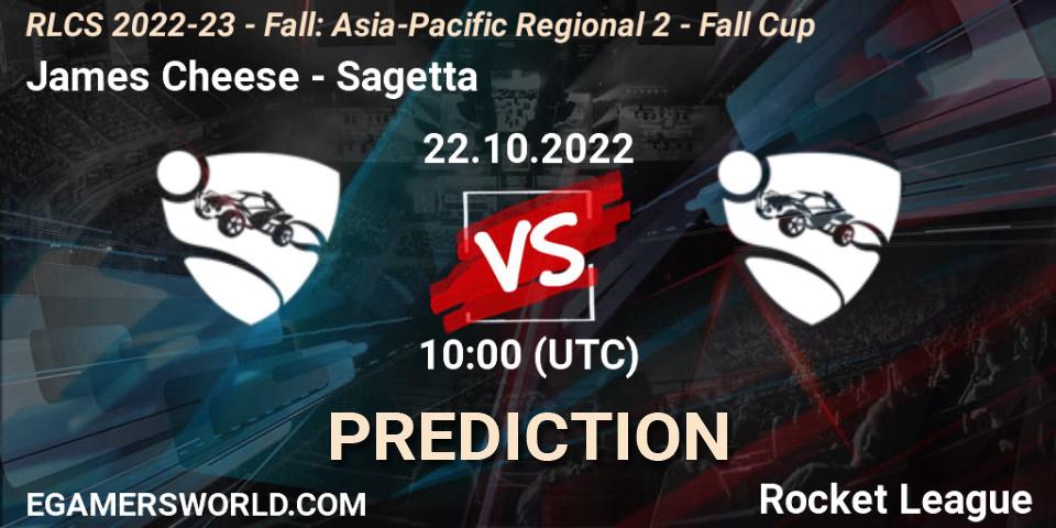 Prognoza James Cheese - Sagetta. 22.10.2022 at 10:00, Rocket League, RLCS 2022-23 - Fall: Asia-Pacific Regional 2 - Fall Cup