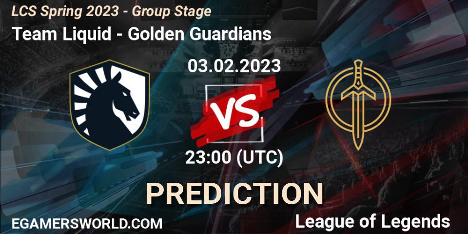 Prognoza Team Liquid - Golden Guardians. 04.02.23, LoL, LCS Spring 2023 - Group Stage