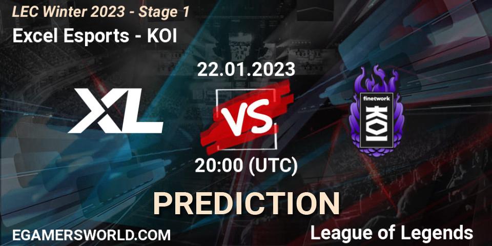 Prognoza Excel Esports - KOI. 22.01.23, LoL, LEC Winter 2023 - Stage 1