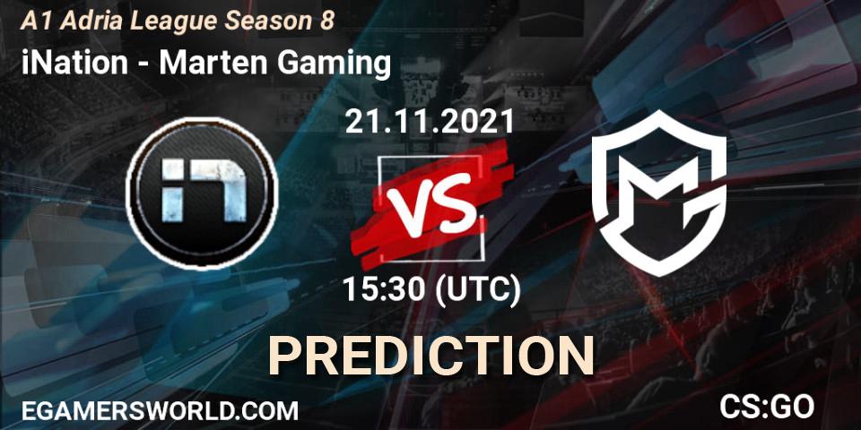 Prognoza iNation - Marten Gaming. 21.11.2021 at 16:00, Counter-Strike (CS2), A1 Adria League Season 8