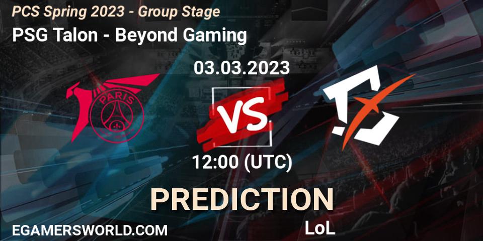 Prognoza PSG Talon - Beyond Gaming. 05.02.23, LoL, PCS Spring 2023 - Group Stage