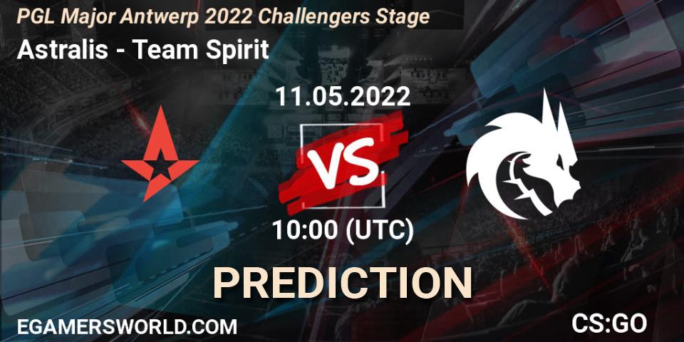 Prognoza Astralis - Team Spirit. 11.05.2022 at 10:00, Counter-Strike (CS2), PGL Major Antwerp 2022 Challengers Stage