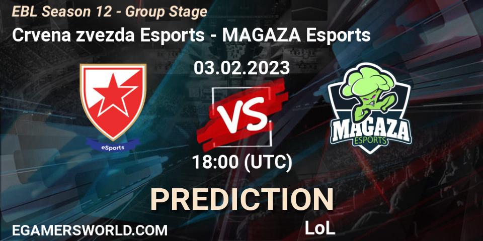 Prognoza Crvena zvezda Esports - MAGAZA Esports. 03.02.2023 at 18:00, LoL, EBL Season 12 - Group Stage