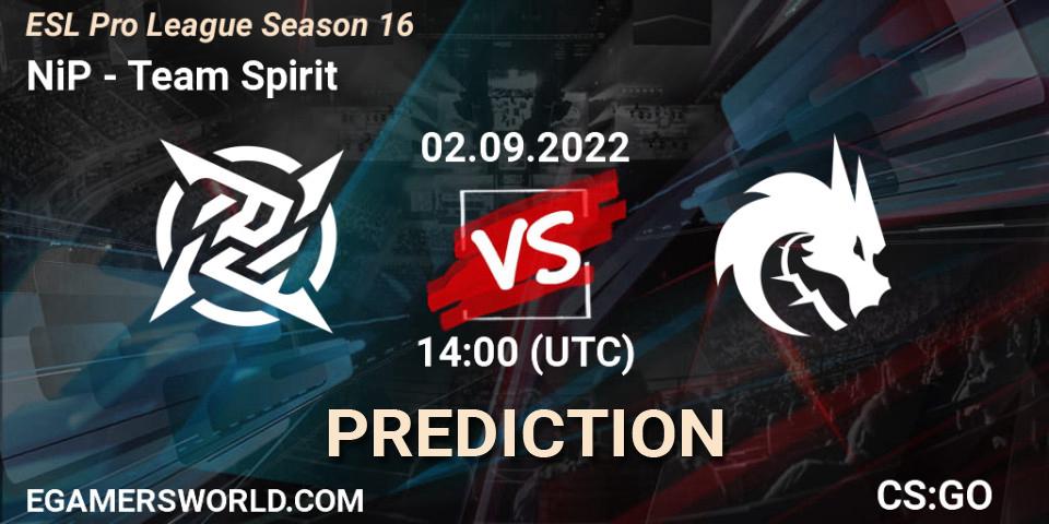 Prognoza NiP - Team Spirit. 02.09.22, CS2 (CS:GO), ESL Pro League Season 16