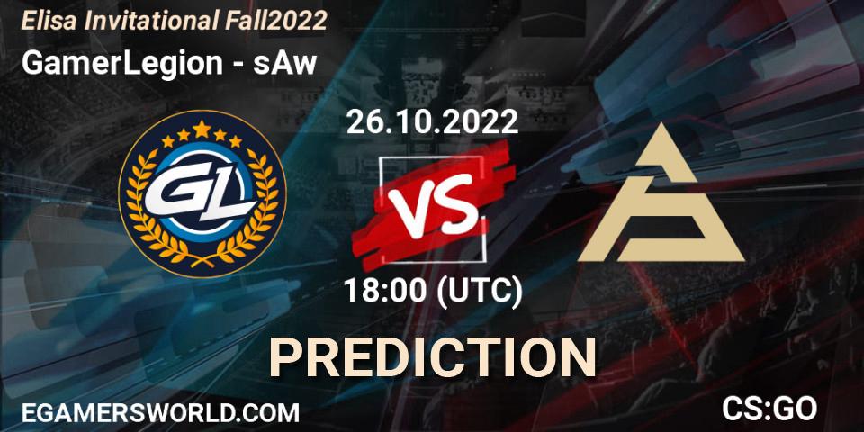 Prognoza GamerLegion - sAw. 26.10.2022 at 18:00, Counter-Strike (CS2), Elisa Invitational Fall 2022