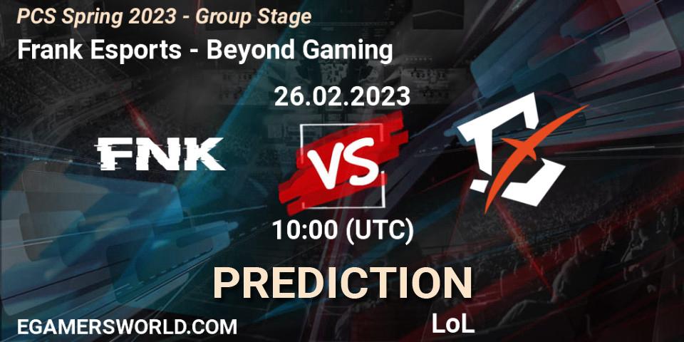 Prognoza Frank Esports - Beyond Gaming. 10.02.23, LoL, PCS Spring 2023 - Group Stage