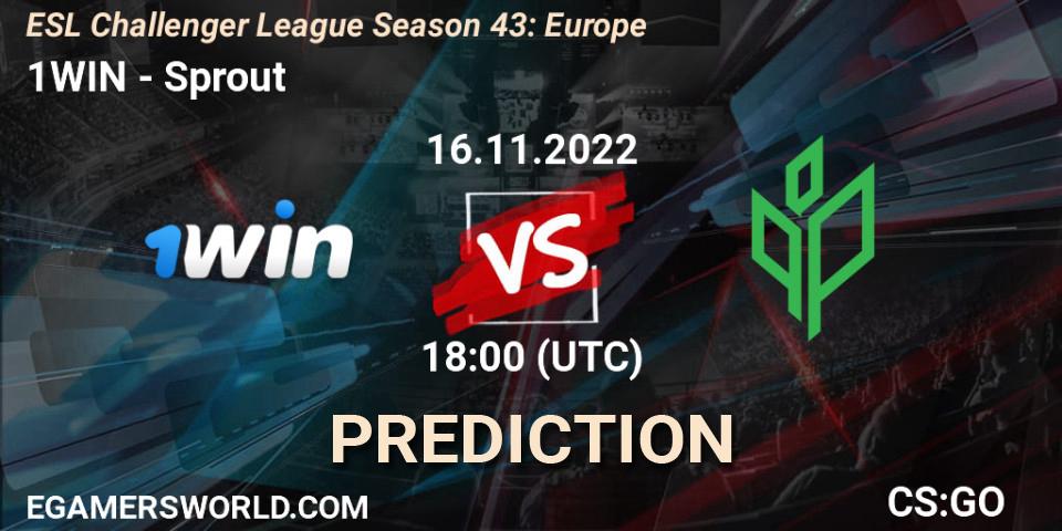 Prognoza 1WIN - Sprout. 22.11.2022 at 18:00, Counter-Strike (CS2), ESL Challenger League Season 43: Europe