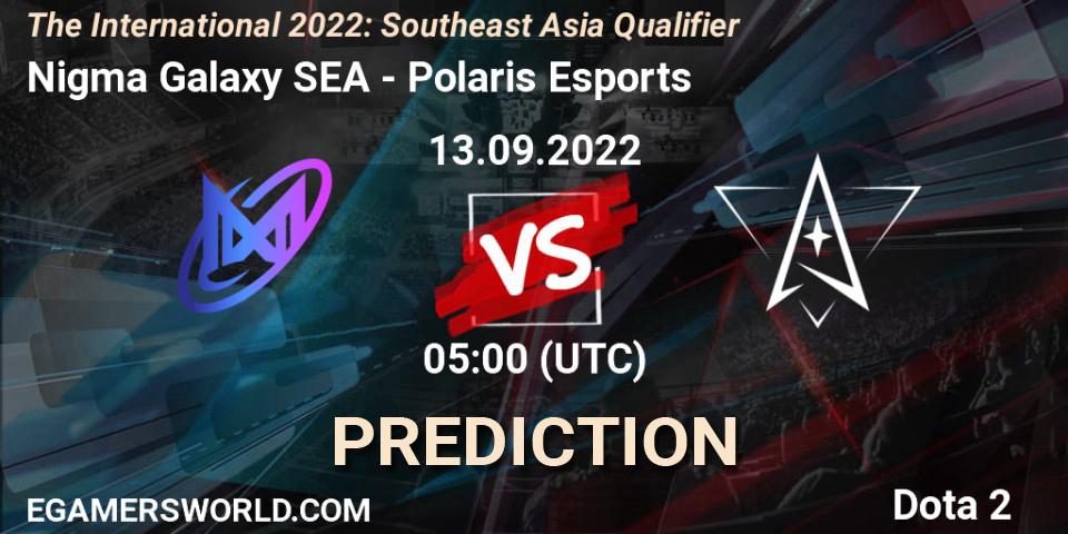 Prognoza Nigma Galaxy SEA - Polaris Esports. 13.09.2022 at 04:52, Dota 2, The International 2022: Southeast Asia Qualifier