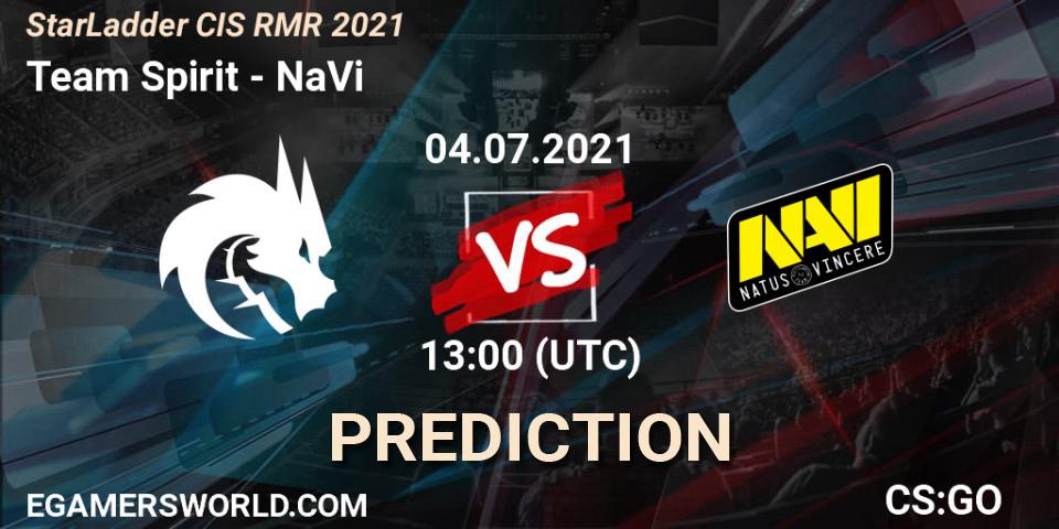 Prognoza Team Spirit - NaVi. 04.07.21, CS2 (CS:GO), StarLadder CIS RMR 2021
