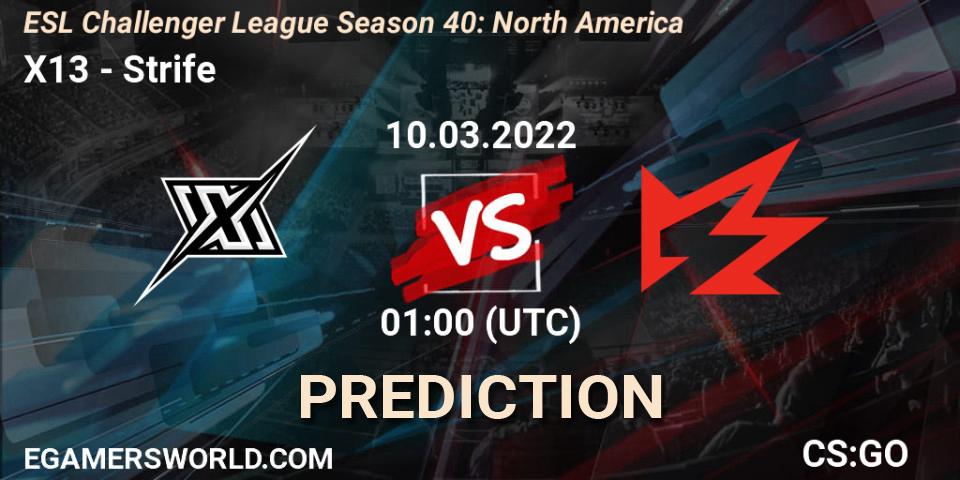 Prognoza X13 - Strife. 14.03.2022 at 21:00, Counter-Strike (CS2), ESL Challenger League Season 40: North America