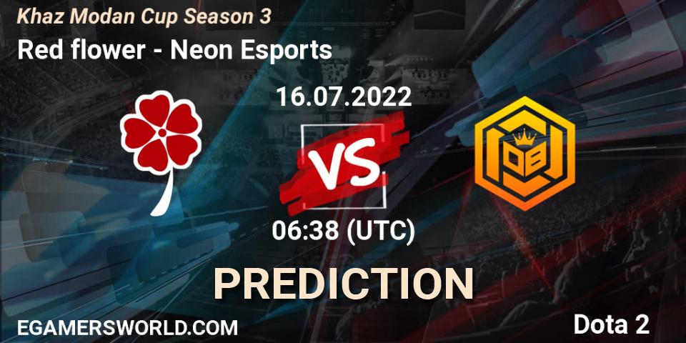 Prognoza Red flower - Neon Esports. 16.07.2022 at 06:38, Dota 2, Khaz Modan Cup Season 3