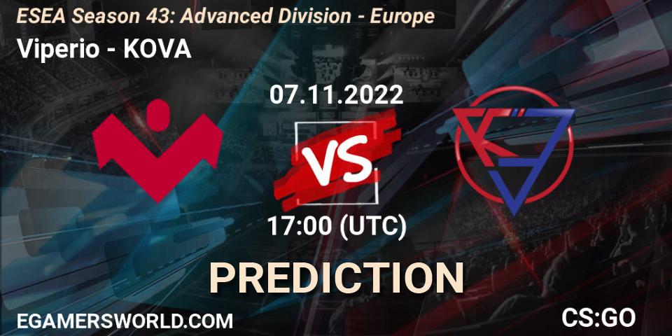 Prognoza Viperio - KOVA. 07.11.22, CS2 (CS:GO), ESEA Season 43: Advanced Division - Europe