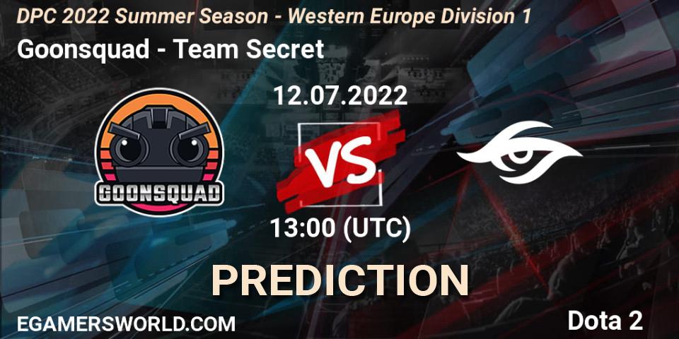Prognoza Goonsquad - Team Secret. 12.07.22, Dota 2, DPC WEU 2021/2022 Tour 3: Division I