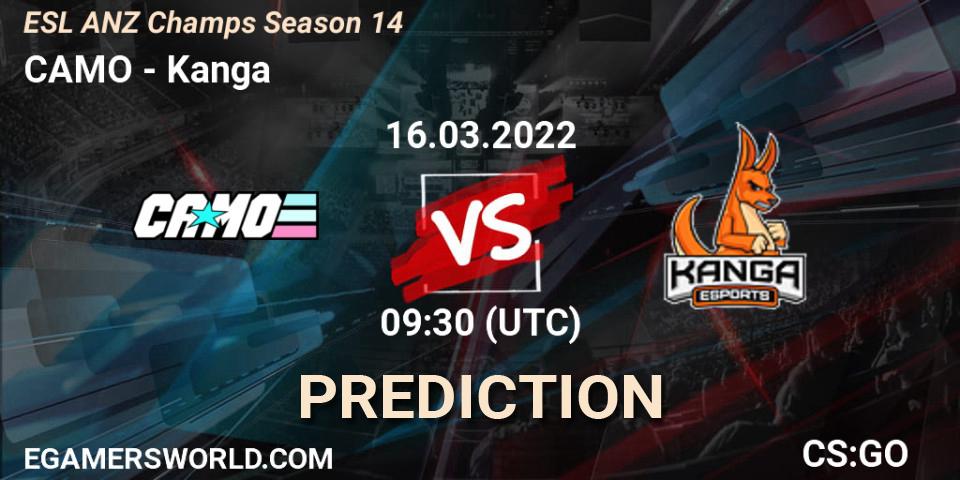 Prognoza CAMO - Kanga. 16.03.2022 at 09:00, Counter-Strike (CS2), ESL ANZ Champs Season 14