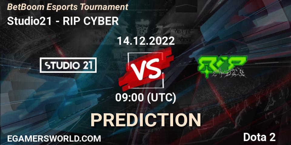 Prognoza Studio21 - RIP CYBER. 14.12.22, Dota 2, BetBoom Esports Tournament