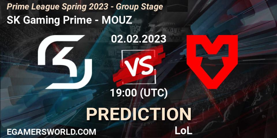 Prognoza SK Gaming Prime - MOUZ. 02.02.2023 at 19:00, LoL, Prime League Spring 2023 - Group Stage