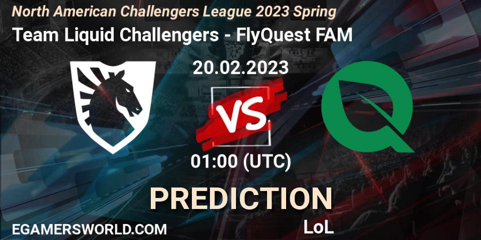 Prognoza Team Liquid Challengers - FlyQuest FAM. 20.02.2023 at 01:00, LoL, NACL 2023 Spring - Group Stage