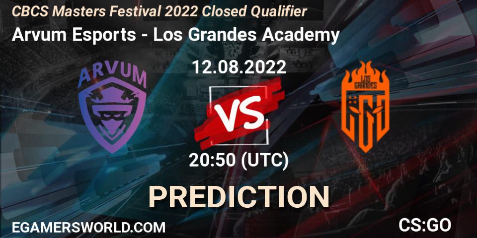 Prognoza Arvum Esports - Los Grandes Academy. 12.08.2022 at 19:45, Counter-Strike (CS2), CBCS Masters Festival 2022 Closed Qualifier