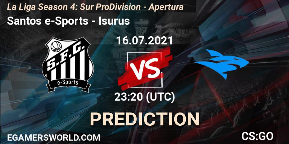 Prognoza Santos e-Sports - Isurus. 16.07.21, CS2 (CS:GO), La Liga Season 4: Sur Pro Division - Apertura