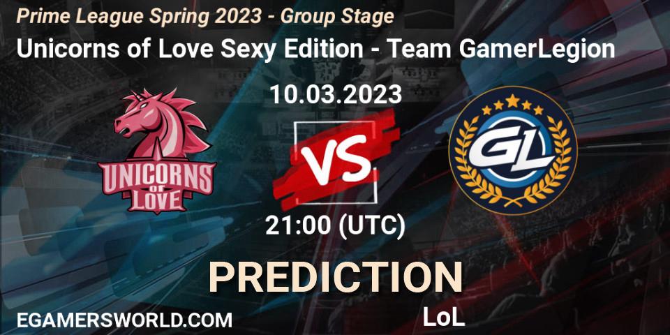 Prognoza Unicorns of Love Sexy Edition - Team GamerLegion. 10.03.2023 at 20:00, LoL, Prime League Spring 2023 - Group Stage