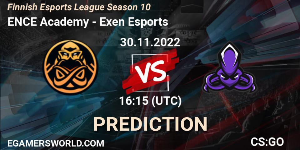 Prognoza ENCE Academy - Exen Esports. 30.11.22, CS2 (CS:GO), Finnish Esports League Season 10