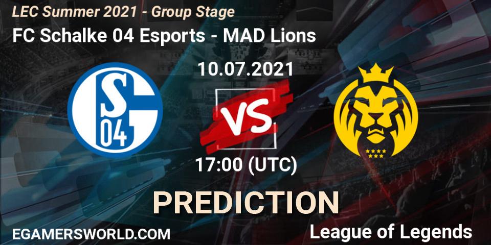 Prognoza FC Schalke 04 Esports - MAD Lions. 19.06.2021 at 17:00, LoL, LEC Summer 2021 - Group Stage