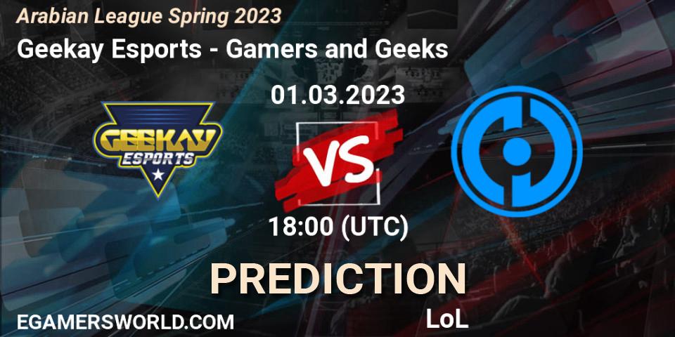Prognoza Geekay Esports - Gamers and Geeks. 08.02.2023 at 19:00, LoL, Arabian League Spring 2023