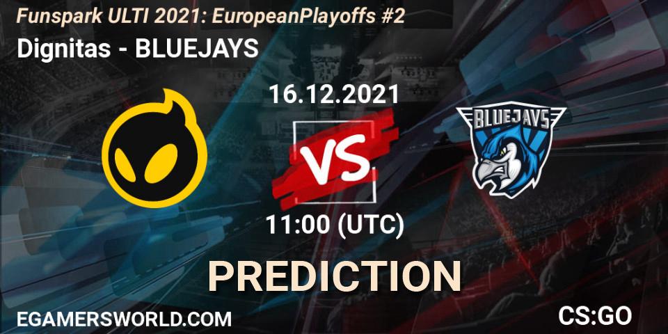 Prognoza Dignitas - BLUEJAYS. 16.12.2021 at 11:00, Counter-Strike (CS2), Funspark ULTI 2021: European Playoffs #2