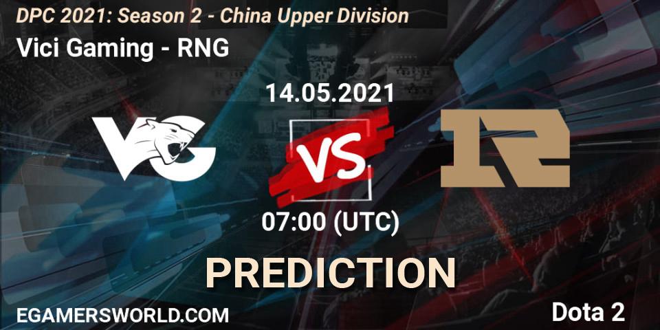 Prognoza Vici Gaming - RNG. 14.05.2021 at 06:55, Dota 2, DPC 2021: Season 2 - China Upper Division