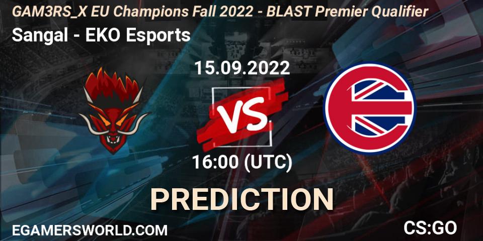 Prognoza Sangal - EKO Esports. 15.09.2022 at 16:00, Counter-Strike (CS2), GAM3RS_X EU Champions: Fall 2022