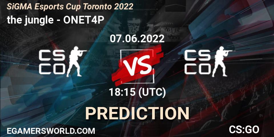 Prognoza the jungle - ONET4P. 07.06.2022 at 18:15, Counter-Strike (CS2), SiGMA Esports Cup Toronto 2022