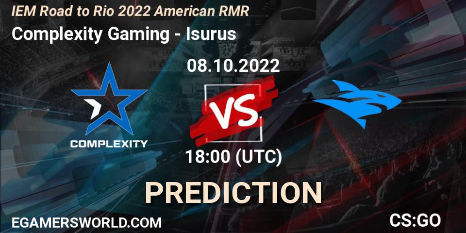 Prognoza Complexity Gaming - Isurus. 08.10.22, CS2 (CS:GO), IEM Road to Rio 2022 American RMR