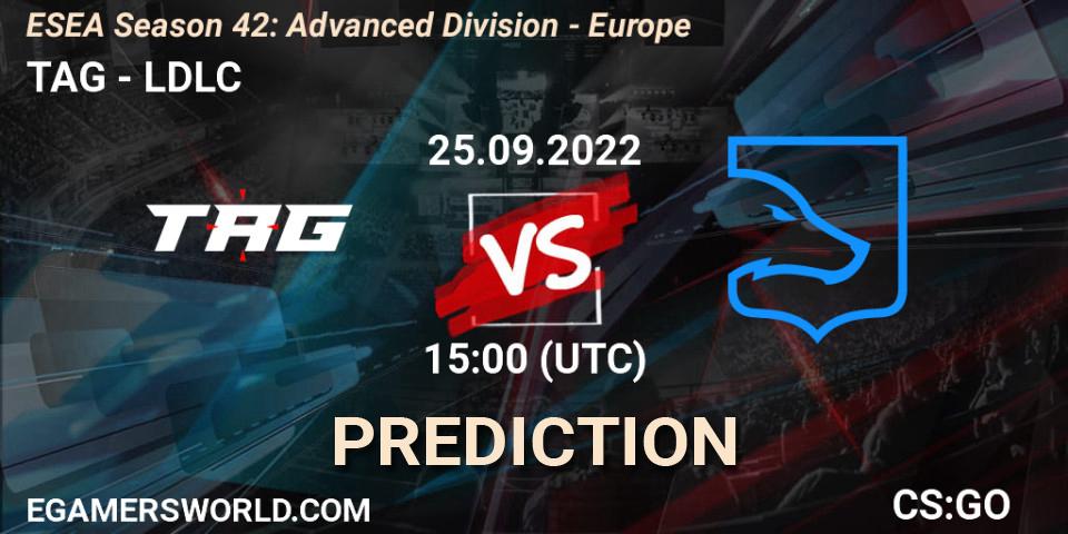 Prognoza TAG - LDLC. 25.09.2022 at 15:00, Counter-Strike (CS2), ESEA Season 42: Advanced Division - Europe