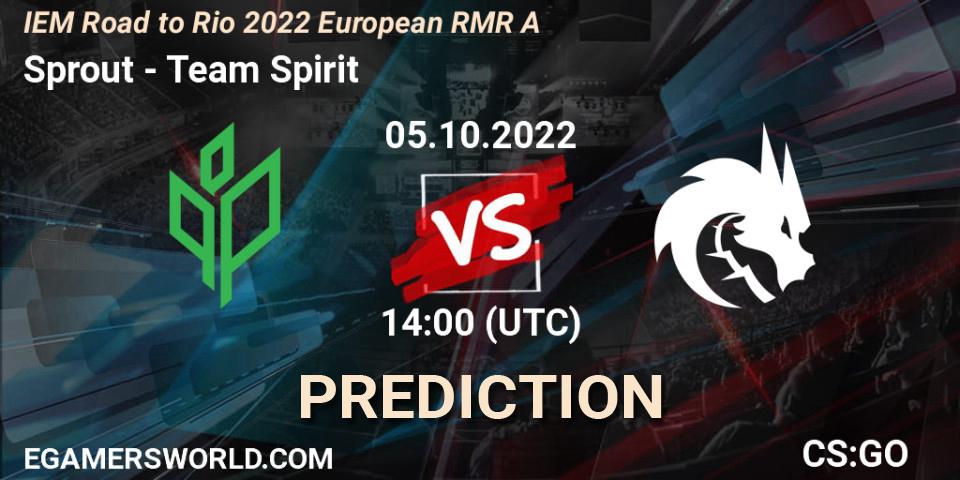 Prognoza Sprout - Team Spirit. 05.10.2022 at 14:10, Counter-Strike (CS2), IEM Road to Rio 2022 European RMR A