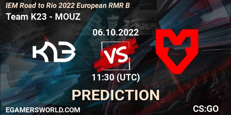 Prognoza Team K23 - MOUZ. 06.10.2022 at 12:00, Counter-Strike (CS2), IEM Road to Rio 2022 European RMR B