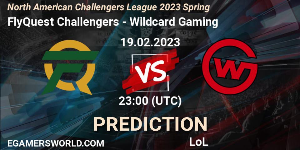 Prognoza FlyQuest Challengers - Wildcard Gaming. 19.02.2023 at 23:00, LoL, NACL 2023 Spring - Group Stage