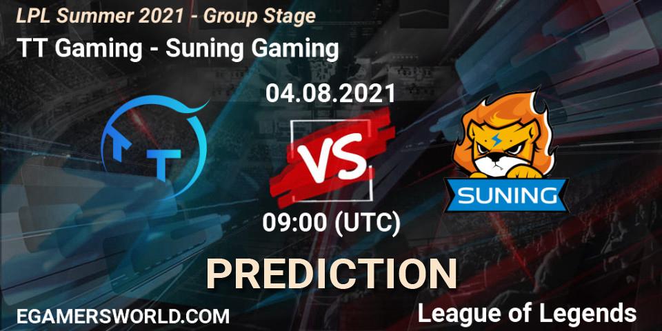 Prognoza TT Gaming - Suning Gaming. 04.08.21, LoL, LPL Summer 2021 - Group Stage