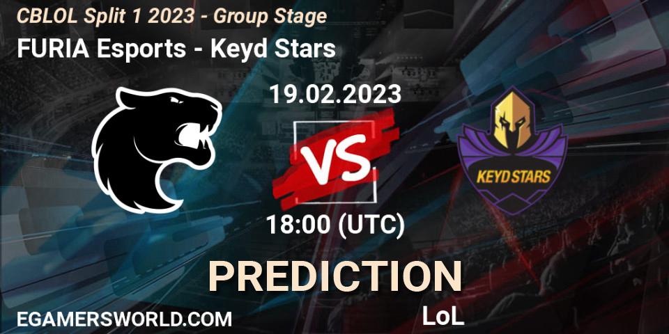 Prognoza FURIA Esports - Keyd Stars. 19.02.2023 at 18:00, LoL, CBLOL Split 1 2023 - Group Stage