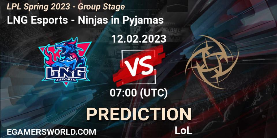 Prognoza LNG Esports - Ninjas in Pyjamas. 12.02.23, LoL, LPL Spring 2023 - Group Stage
