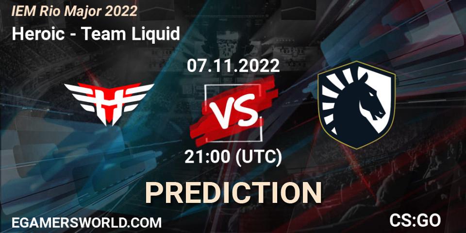 Prognoza Heroic - Team Liquid. 07.11.22, CS2 (CS:GO), IEM Rio Major 2022