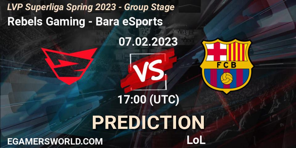 Prognoza Rebels Gaming - Barça eSports. 07.02.23, LoL, LVP Superliga Spring 2023 - Group Stage