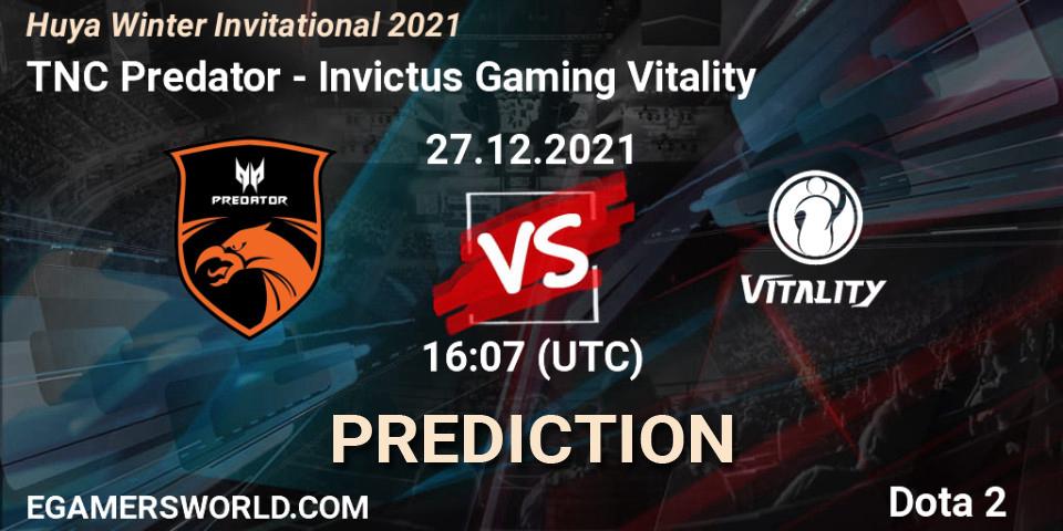 Prognoza TNC Predator - Invictus Gaming Vitality. 27.12.21, Dota 2, Huya Winter Invitational 2021