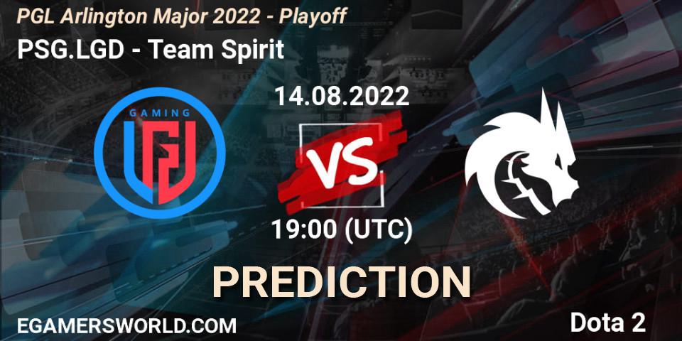 Prognoza PSG.LGD - Team Spirit. 14.08.2022 at 19:42, Dota 2, PGL Arlington Major 2022 - Playoff