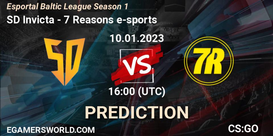 Prognoza SD Invicta - 7 Reasons e-sports. 11.01.2023 at 17:00, Counter-Strike (CS2), Esportal Baltic League Season 1
