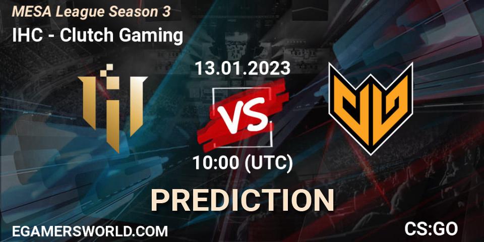 Prognoza IHC - Clutch Gaming. 18.01.23, CS2 (CS:GO), MESA League Season 3