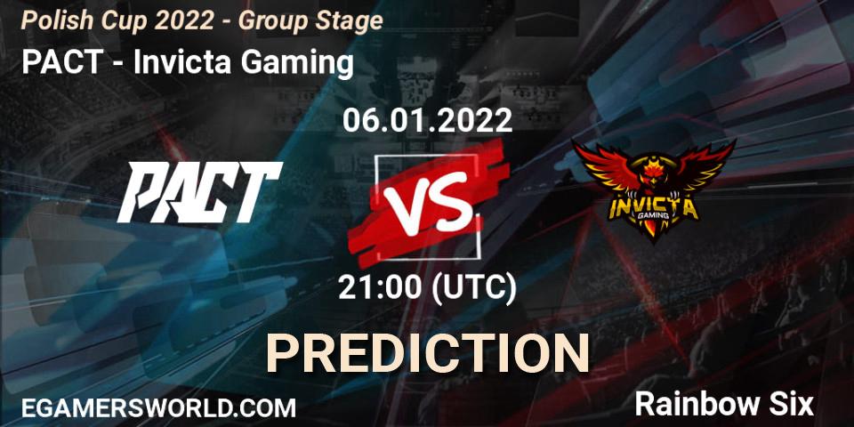 Prognoza PACT - Invicta Gaming. 06.01.2022 at 21:00, Rainbow Six, Polish Cup 2022 - Group Stage