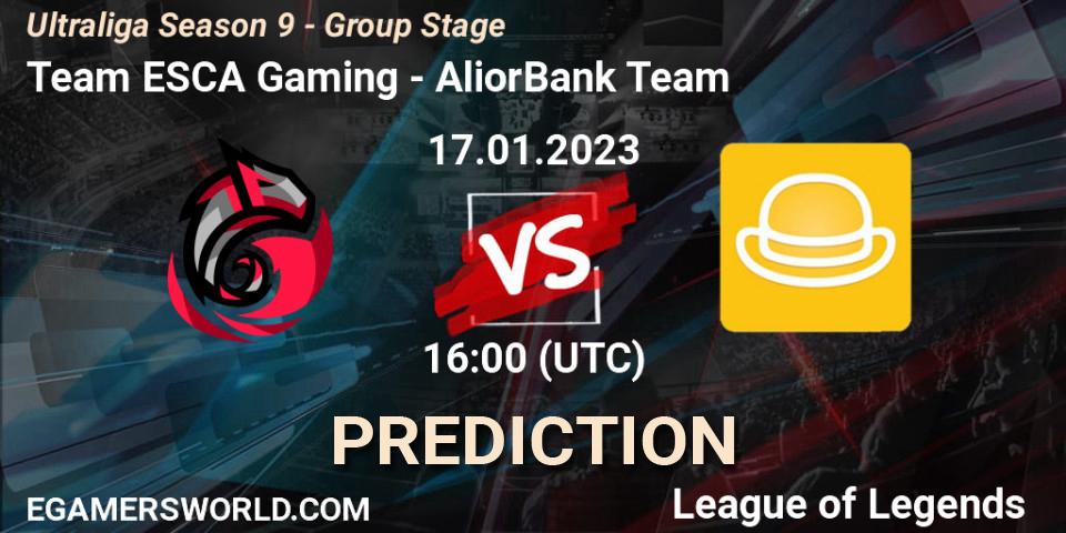 Prognoza Team ESCA Gaming - AliorBank Team. 17.01.2023 at 16:00, LoL, Ultraliga Season 9 - Group Stage