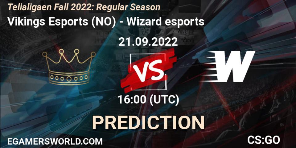 Prognoza Vikings Esports - Wizard esports. 21.09.2022 at 16:00, Counter-Strike (CS2), Telialigaen Fall 2022: Regular Season