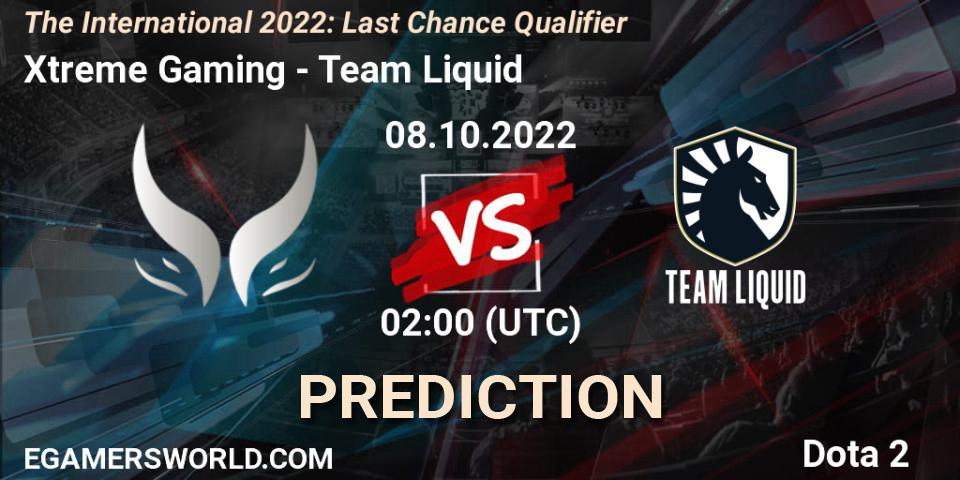 Prognoza Xtreme Gaming - Team Liquid. 08.10.2022 at 02:08, Dota 2, The International 2022: Last Chance Qualifier